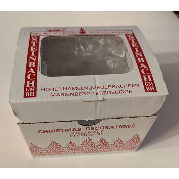 Vintage Steinbach Santa w/Tree and Gift Handmade Ornament Germany W Box - Picture 5 of 6